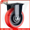 Medium Duty Rigid Caster with Red TPU Wheel